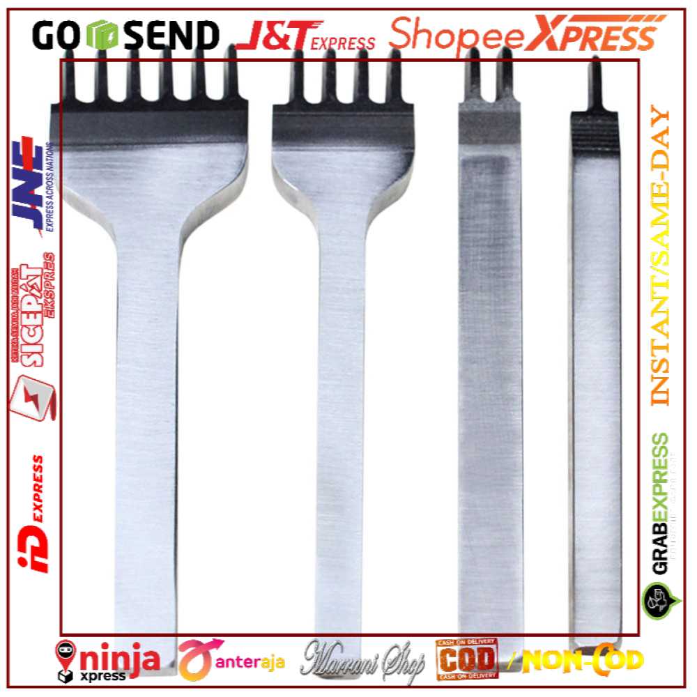 

[PROMO BISA COD❤] Alat DIY Kulit Leathercraft Hole Punches Stitching Tool 1+2+4+6 Prong