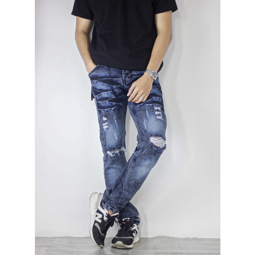 GEVAR Celana Jeans Ripped Sobek Ringle Premium