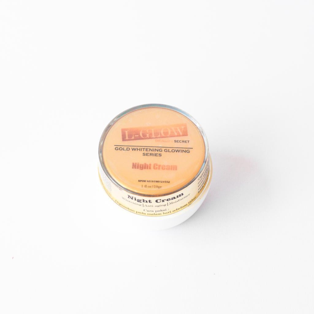 L Glow Beauty Night Cream Pemutih Muka Alami Penghilang Jerawat BPOM HALAL MUI ORIGINAL