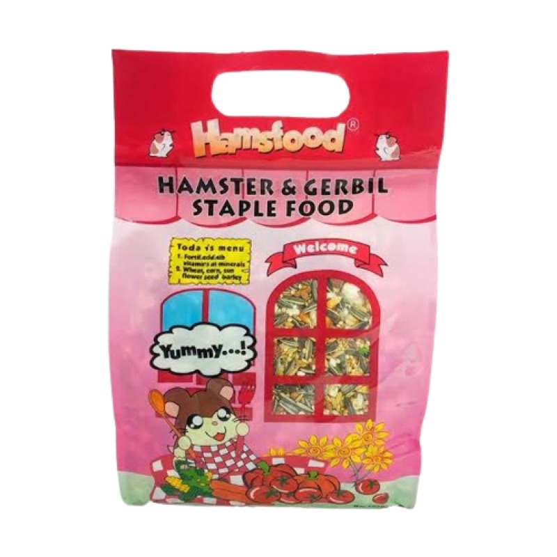 Makanan Hamster Gerbil Hamsfood Bernutrisi FREE SNACK 100g 300g 1kg