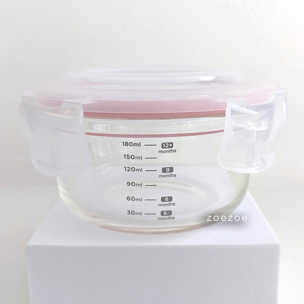 ZOEZOE Baby Food Container Glass 240ml Wadah Makanan Kaca Bayi MPASI