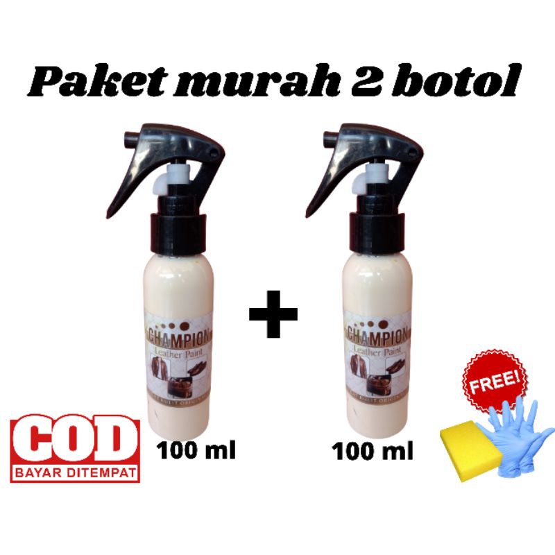 paket murah 2 botol cat kulit 100ml+100ml,bermacam macam warna,cat untuk semua bahan kulit,jaket kulit,tas kulit,sepatu kulit,dll