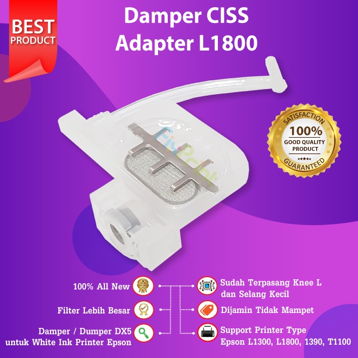 CISS Adapter Printer DTF DTG L1800 L1300 Damper Dumper 1390 T1100 DX5