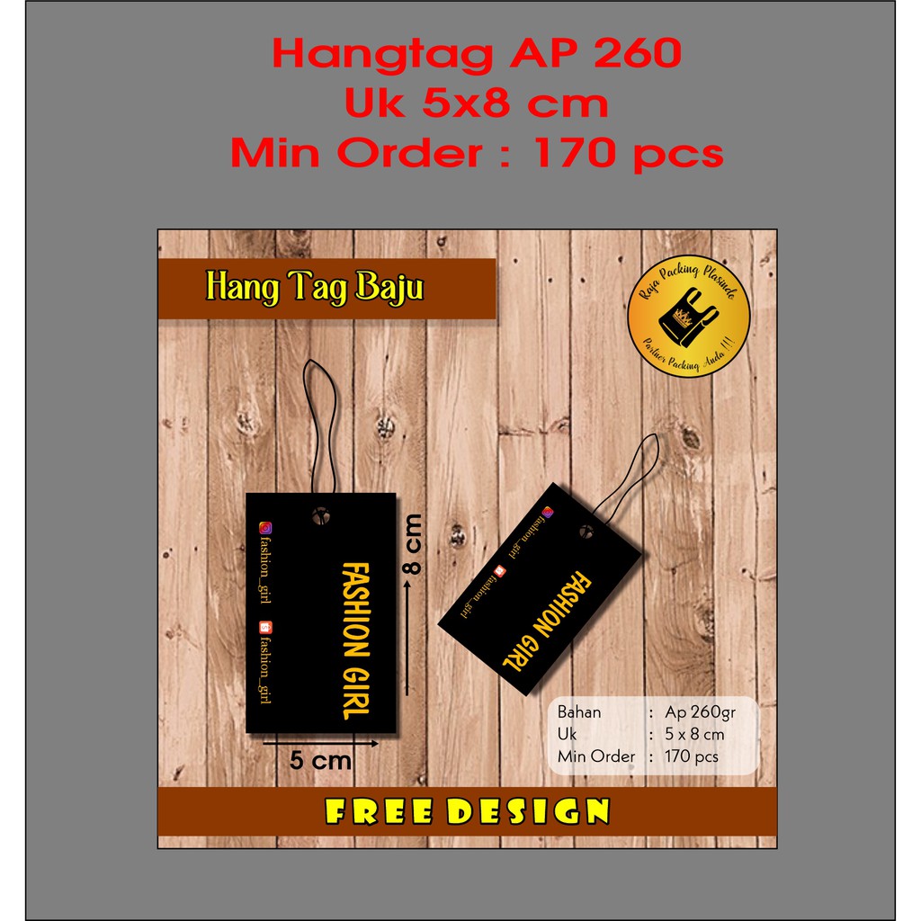 

<Free Desain> Cetak Hang Tag Baju 260gsm | hangtag label baju | label kaos promo | label custom