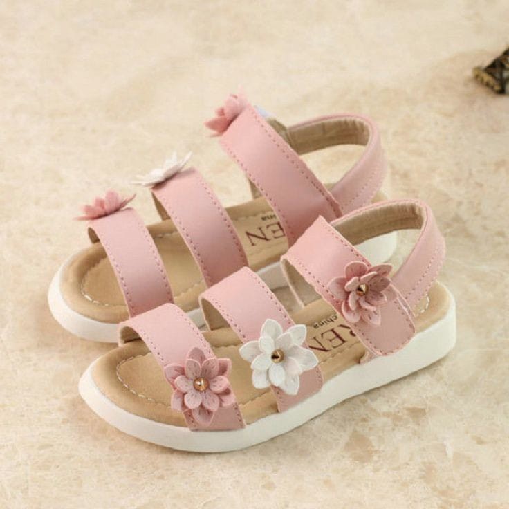 sendal anak perempuan tali motif bunga cantik umur 3 4 5 6 7 8 tahun/sendal anak perempuan terbaru