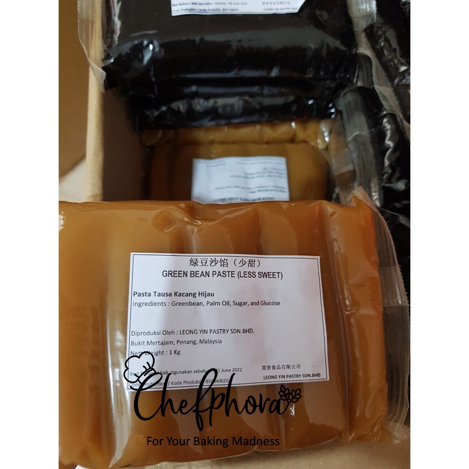 

Isian Kue Bulan Mooncake Pao Tausa Kacang Hijau Green Bean Tao Yong Less Sweet Leong Yin Paste 1KG