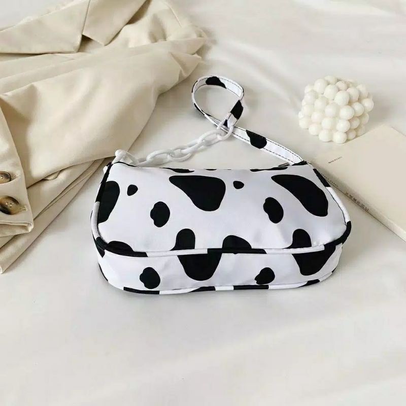 dem_sare / DS1066 -  Tas Bahu Cow Pattern Shoulder Bag Sapi Rantai Shoulder Bag Tas Bahu