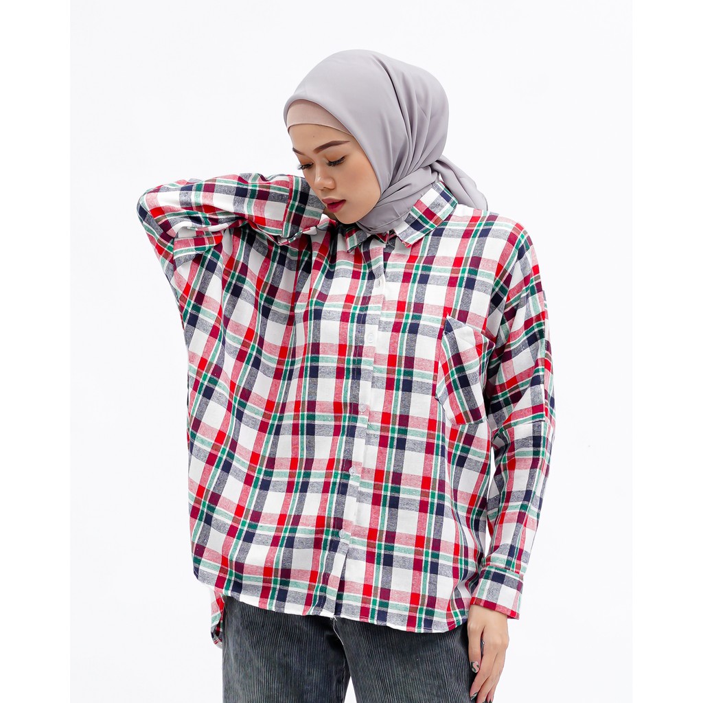 KEMEJA BOYFRIEND KOREA OVERSIZE OMBRE FLANEL PREMIUM SHIRT B341-Motif 5
