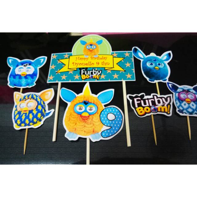 topper hiasan kue furby boom furbi