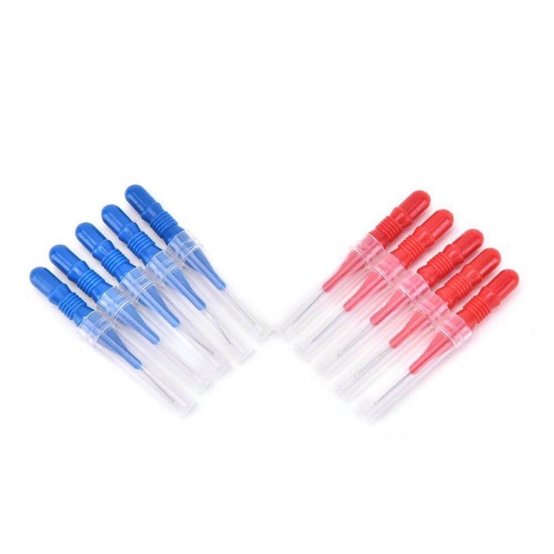 BEHELLDENTAL/ INTERDENTAL BRUSH SIKAT SELA CELAH GIGI ORTHO BEHEL TOOTH PICK DENTAL FLOSS MERAH BIRU