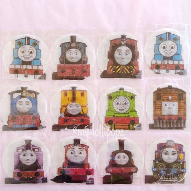

Edible Rice Paper/stiker nasi/rice sticker/hiasan bento/edibel/stiker nasi bento Tema Thomas&Friends