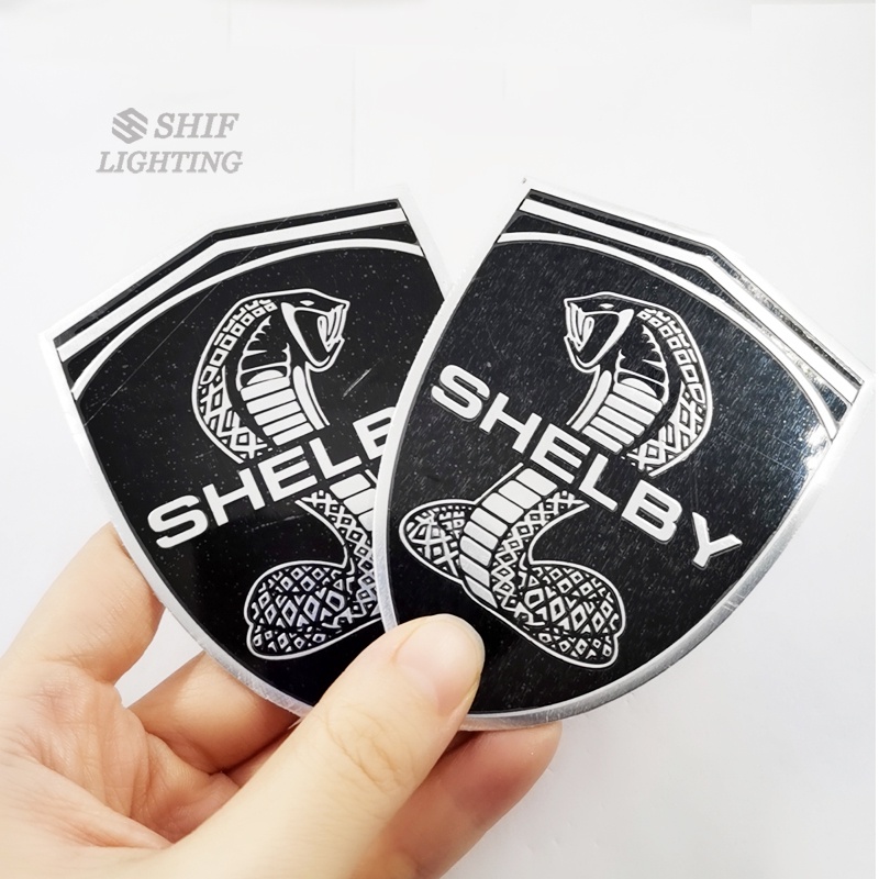 1 Pasang Stiker Emblem Logo Ular Bahan Aluminum Untuk Ford Mustang