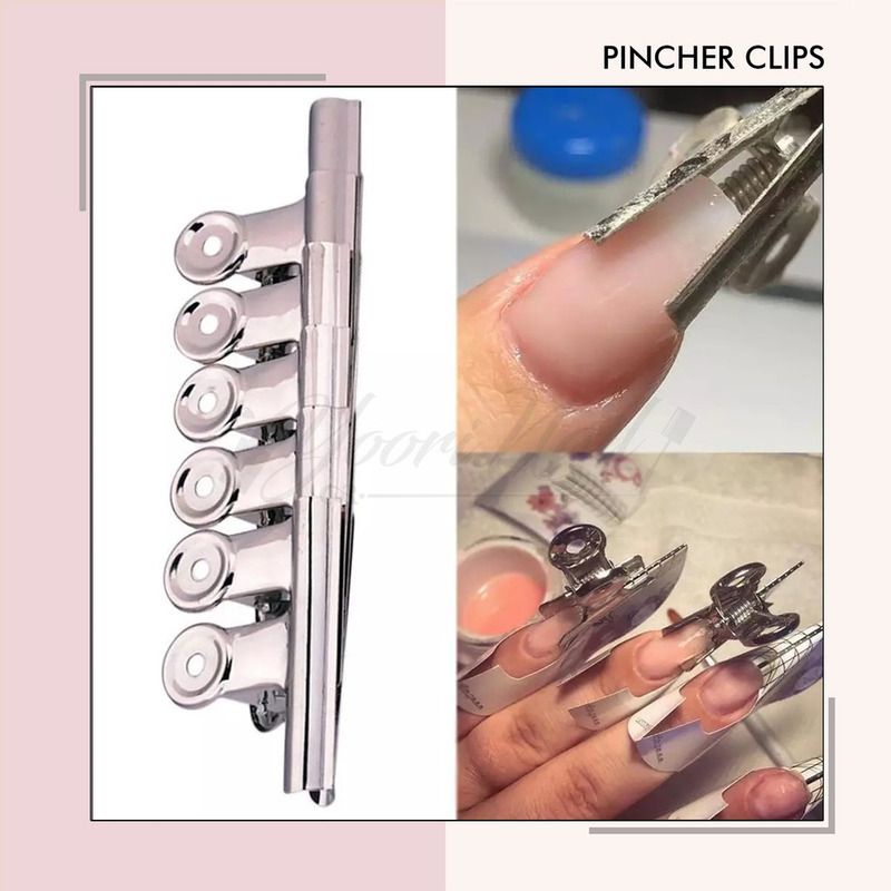 Pincher clips set 6pcs pinching c curve russian extension nail art