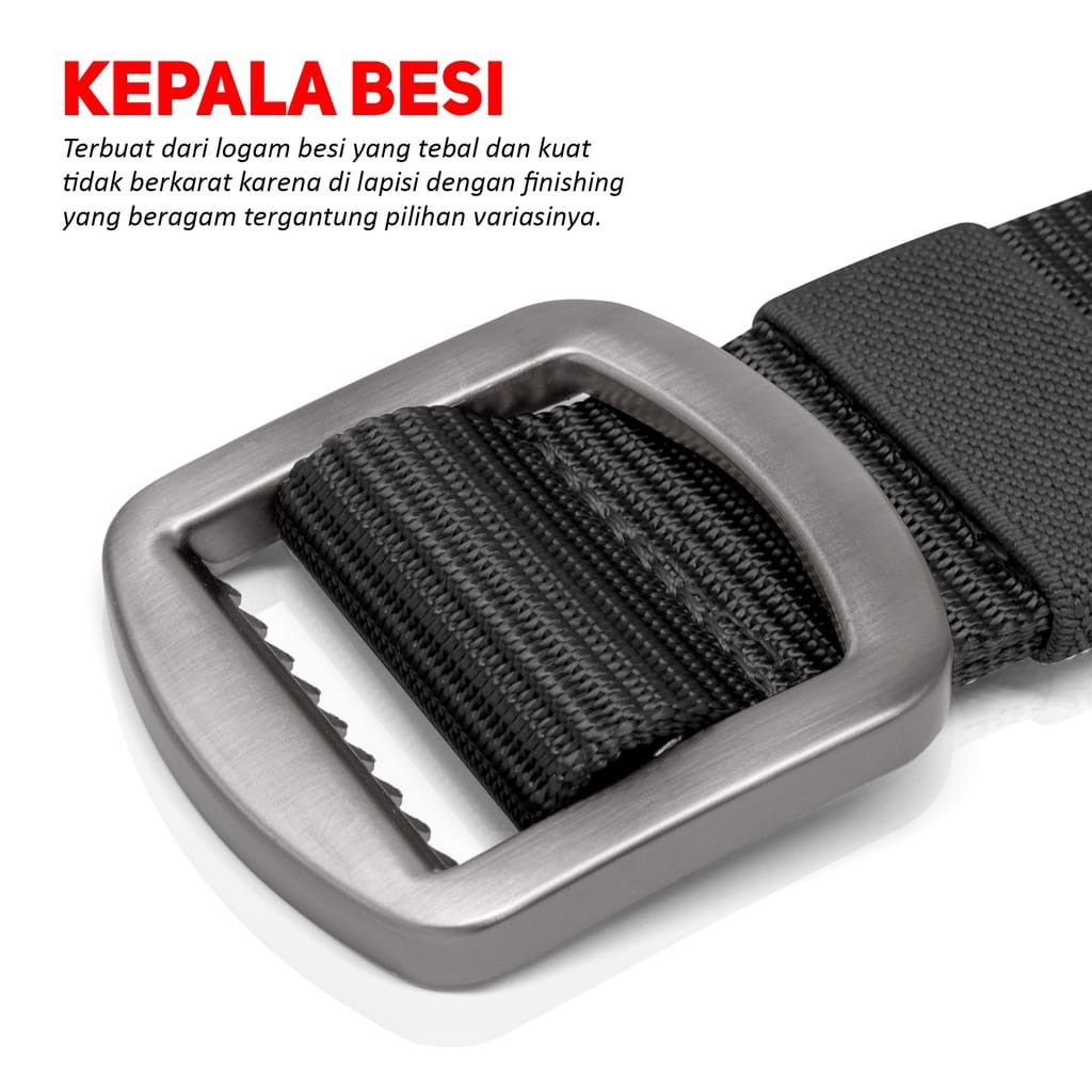 IKAT PINGGANG PRIA TALI SABUK NYLON CANVAS GESPER COATING DOFF GLOSSY MEN BELT FASHION CODE : X1