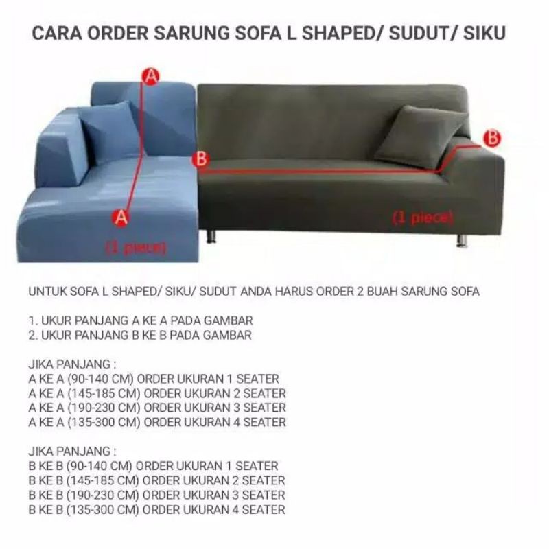 COVER SOFA SEATER sarung sofa elastis stretch elastic - KOTAK ABU