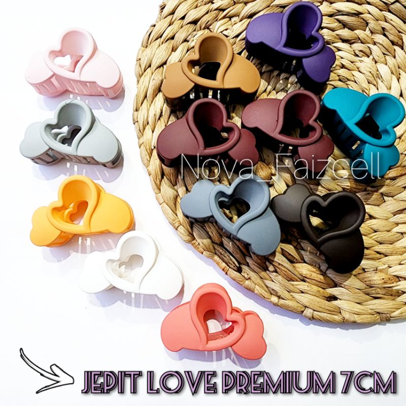 Jepit Rambut Love Premium 7CM Doff Matte Jepitan Dewasa.