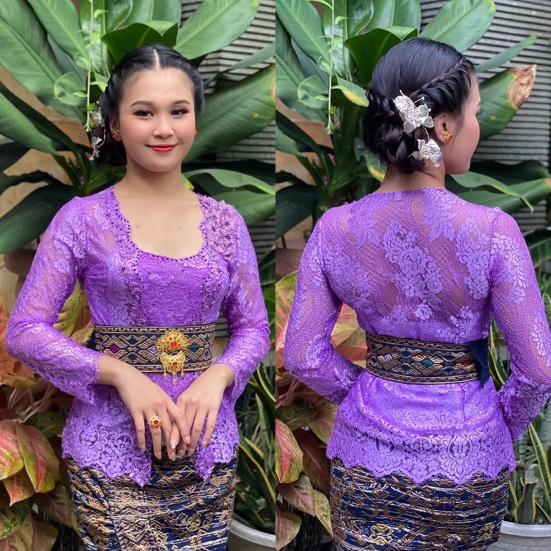 kebaya jadi metalic payet tumpuk glossy