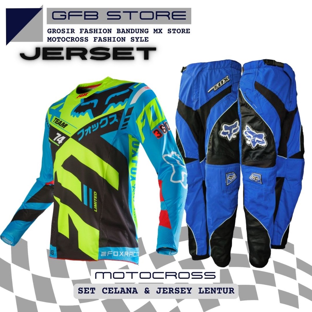 Jersey Set Motor Cross Trail Celana Motocross Adventure Trabas Outdoor