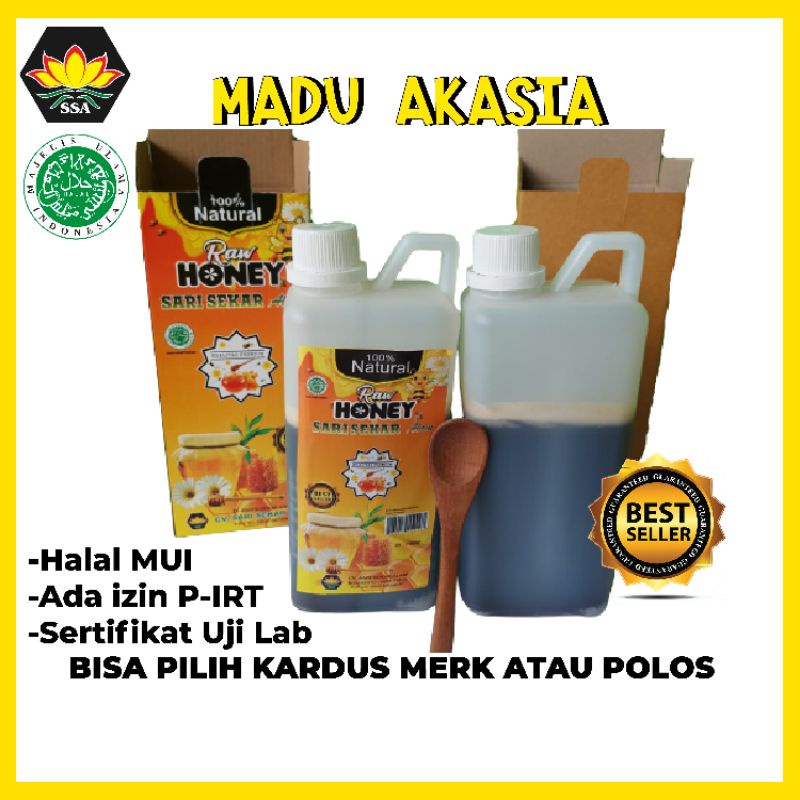 

PROMO 1 Kg Raw honey/madu nektar bunga Akasia/madu hitam pahit