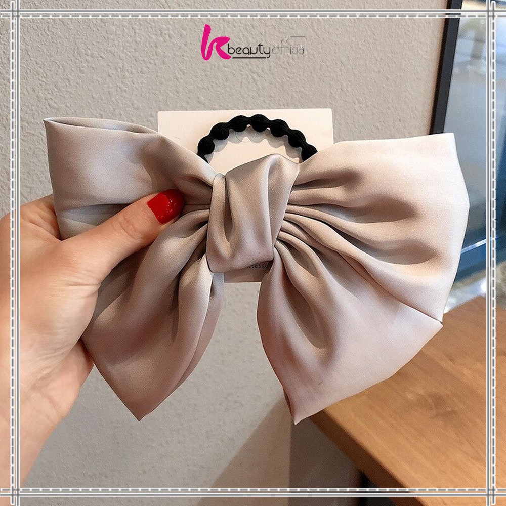 KB-C160 Ikat Rambut Pita Besar Kuncir Rambut Hairband Aksesoris Wanita Kunciran Rambut Korea Style-PITA CREAM