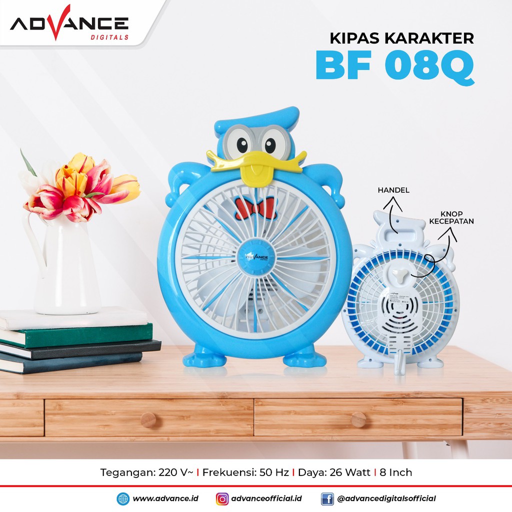 Kipas Karakter / kipas duduk / deskfan Advance BF-08Q Donald Duck