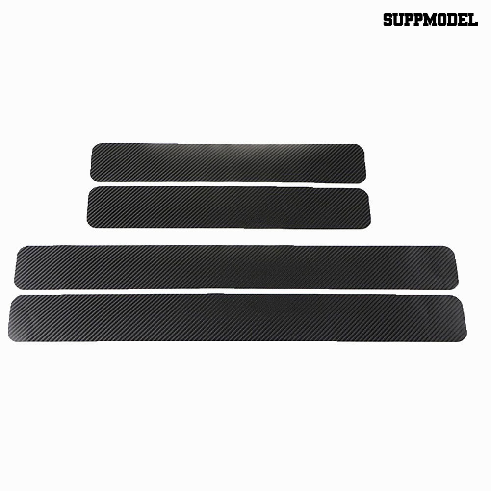 4pcs Stiker Pelindung Pintu Mobil 4D Bahan Carbon Fiber Anti Gores