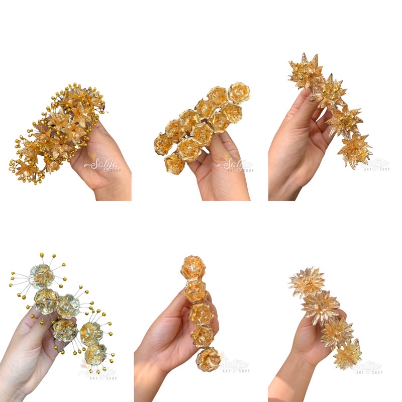 Sanggul Semanggi mawar 2 / sirkam mawar / emas / semanggi emas bali