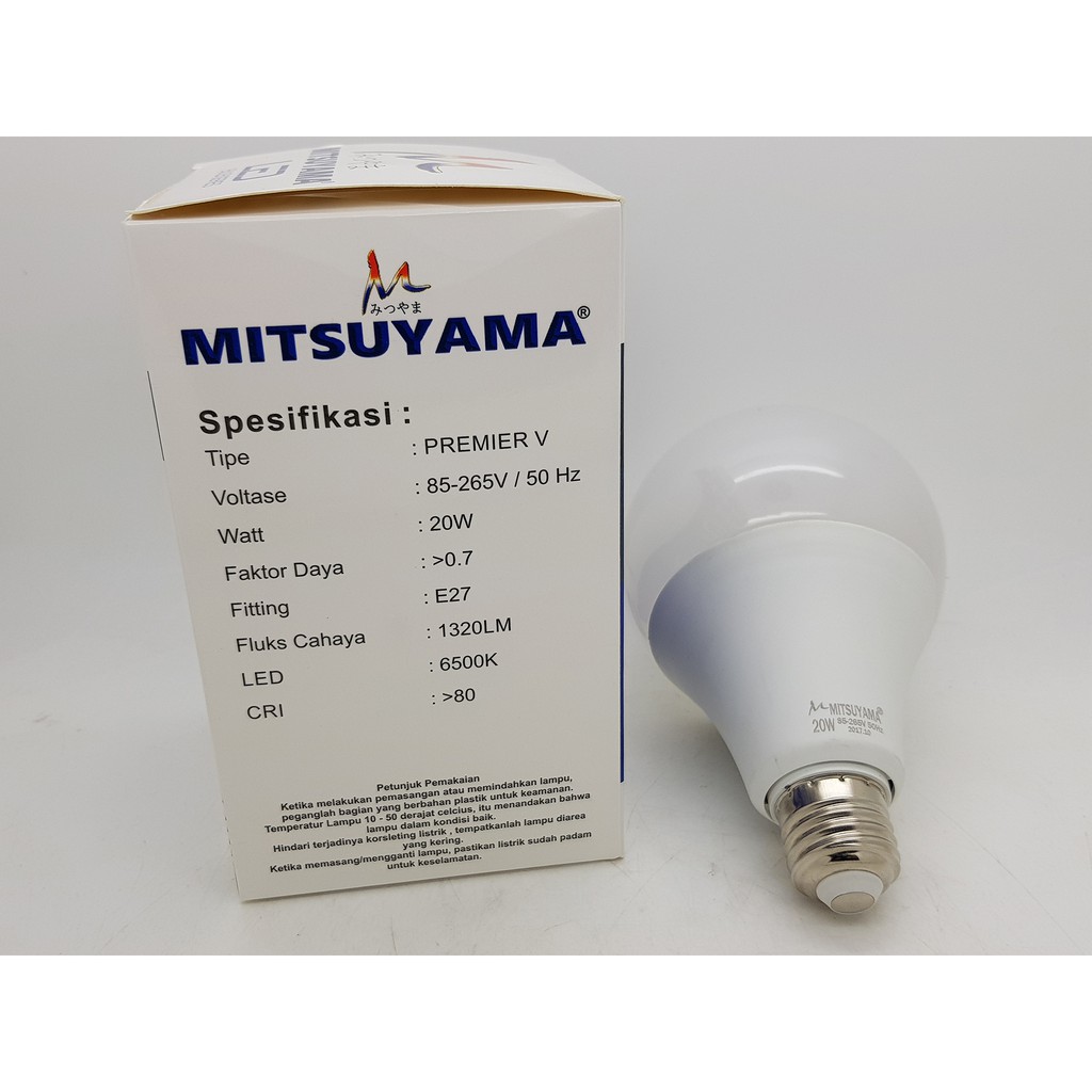 Lampu LED 20 watt PREMIER V Model BULB Merk MITSUYAMA GARANSI 1 THN