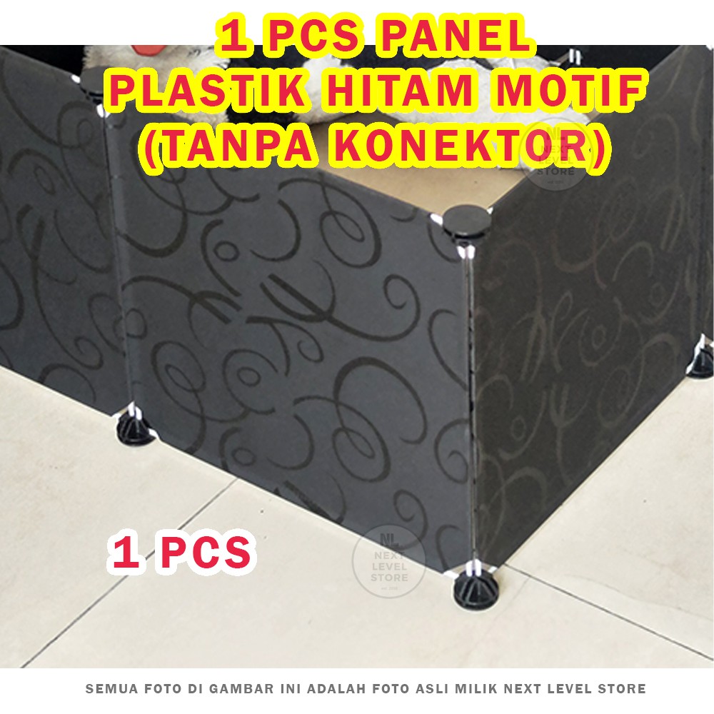 DIY Panel Pagar Kandang 35x35cm Anjing Kucing Kelinci Kura Lemari Rak Sepatu Tanaman - Pilih di VARIASI-Panel Hitam Motif