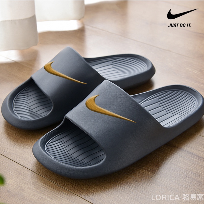 Sendal NIKE Pria Sandal Slide Kamar Mandi Hotel  Empuk Karet Anti Slip Sandal Slop Pria Sandal Rumah Size 40-44 Hitam Biru Hijau Putih