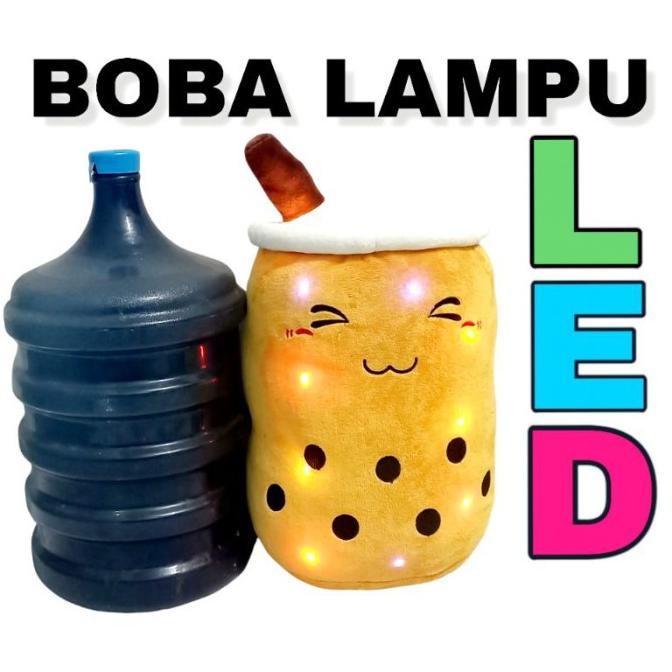 Bantal Boneka Boba Boneka Lampu LED Bisa Nyala Ukuran Besar XL Galon