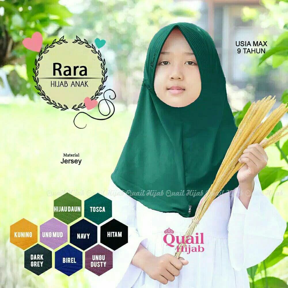 Jilbab Quail Anak Bergo Serut Anak Jersey Pemium Hijab Rara Anak Quail