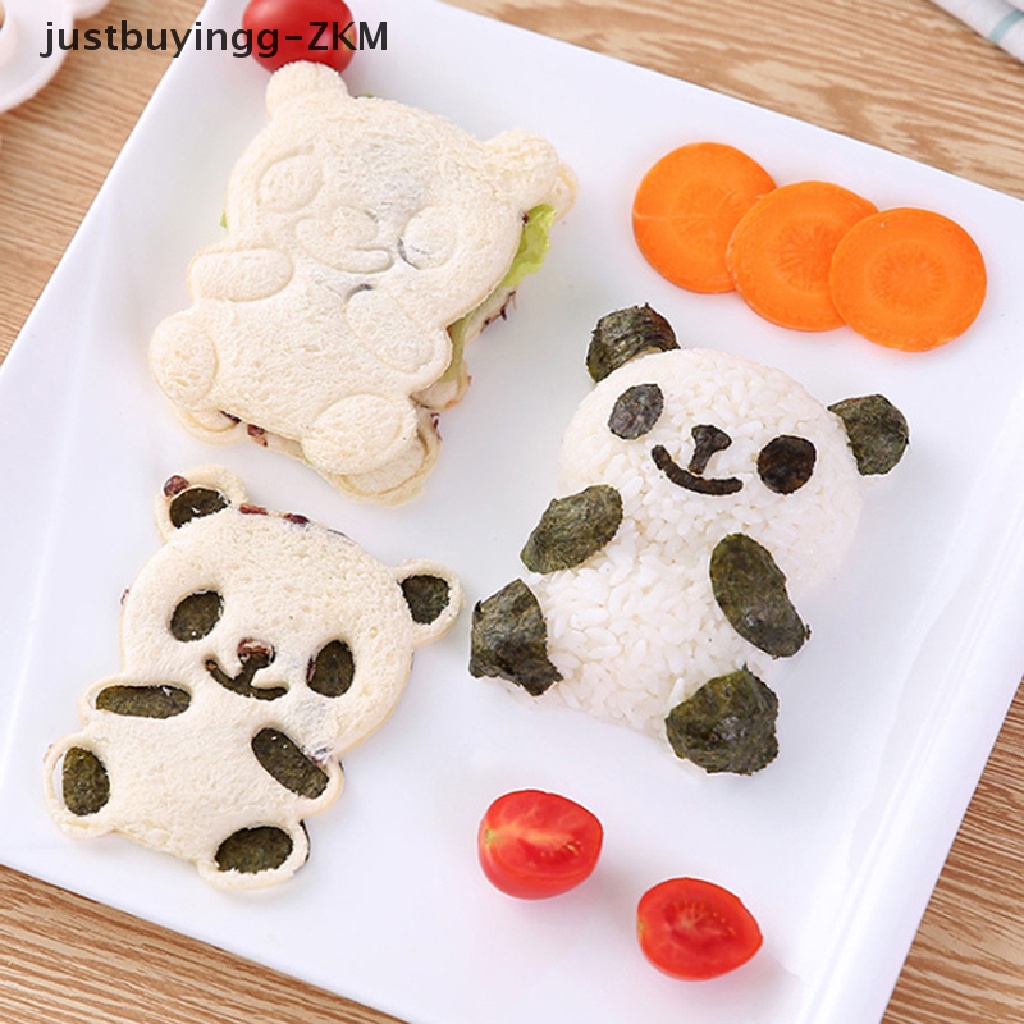 Set 4 in 1 Cetakan Nasi Sushi / Sandwich / Bento Bentuk Panda 3D Multifungsi