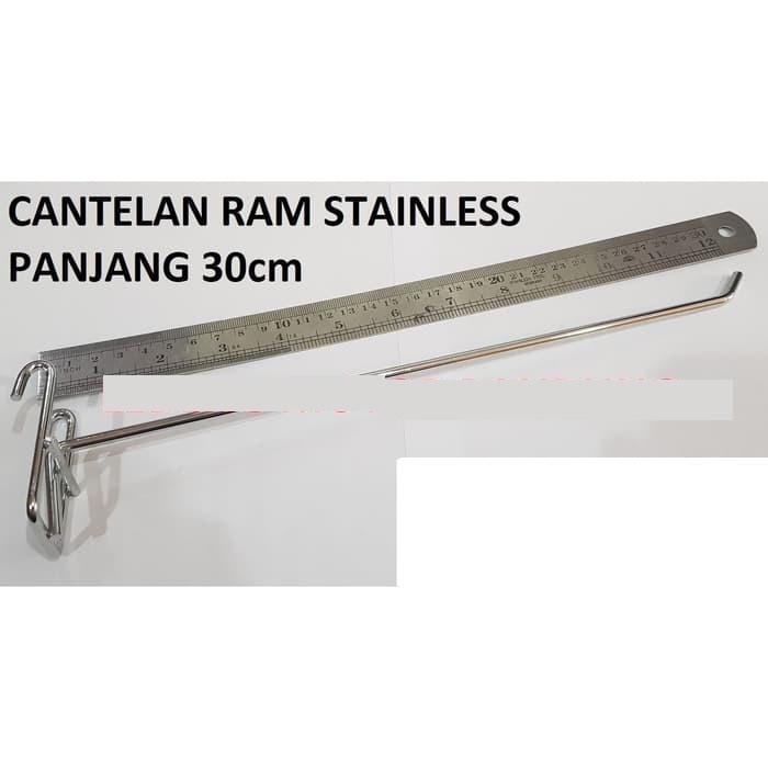 Cantelan Ram Stainless 30cm Besi Gantungan Barang Tebal Kawat Gantung