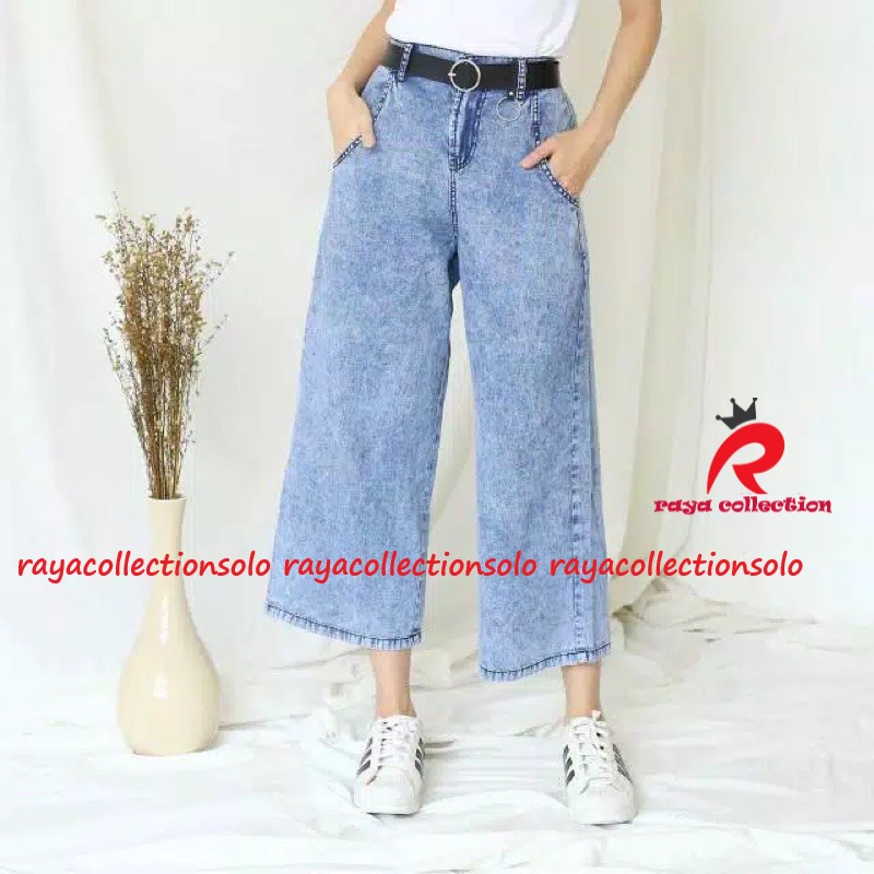 JANETA CELANA JEANS WANITA CELANA KULOT BOYFRIEND JINS WANITA SNOW BLACK / SNOW BLUE KEKINIAN RCS