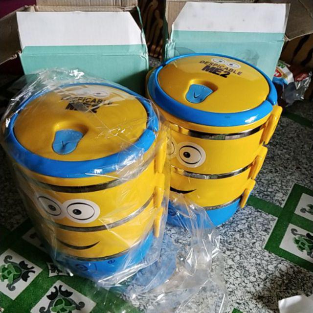 Rantang 3 Susun Jepit Stainless Kartun/ Rantang 3 Tingkat Karakter