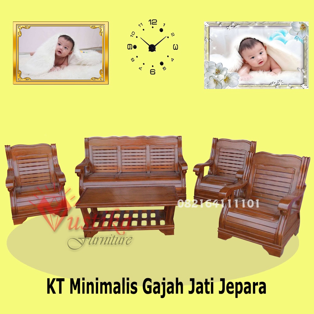 Kursi Tamu Kayu Jati Jepara - KT MINIMALIS GAJAH 3111