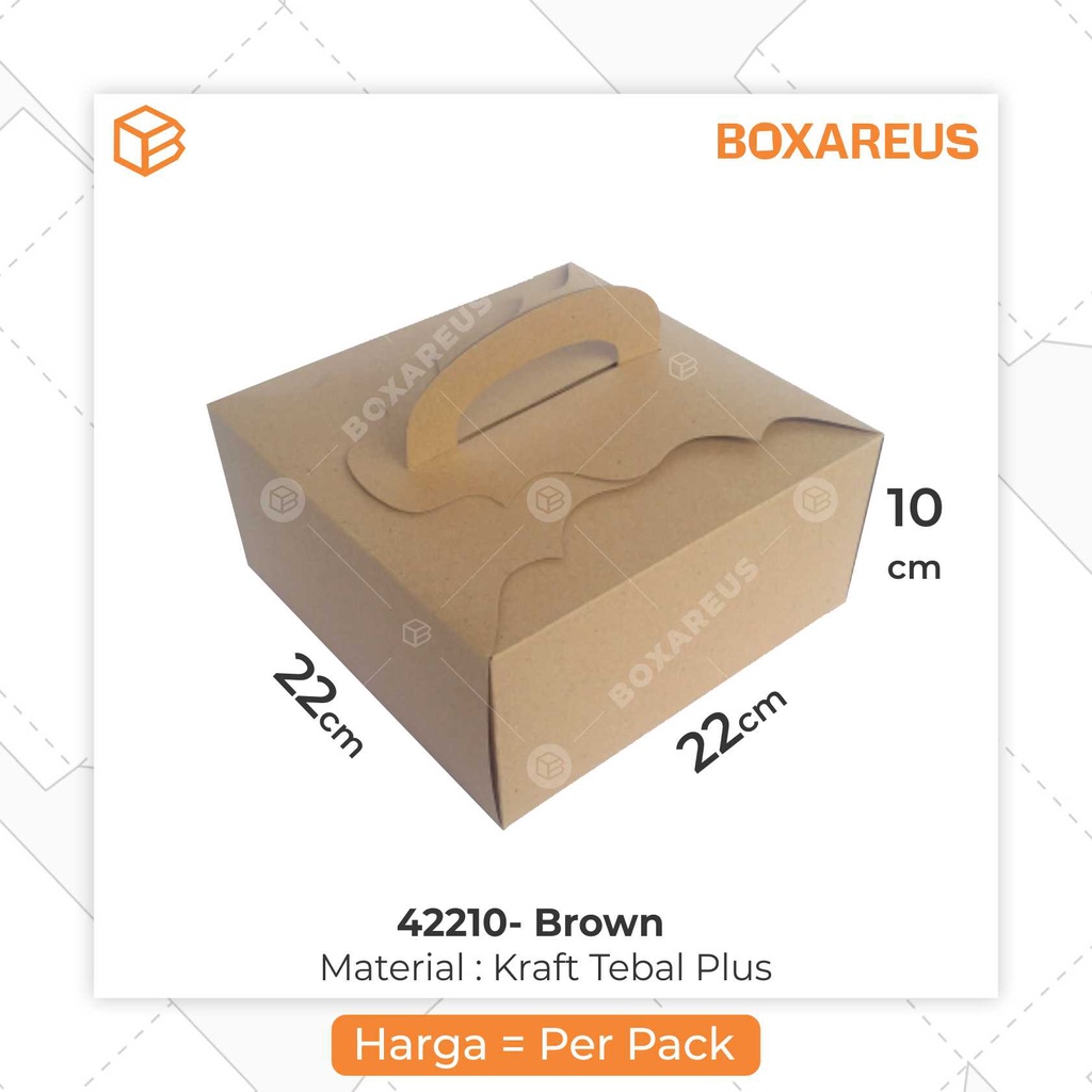 Packaging Kotak Kemasan Gable Cake Box Dus Kue Box Kue | 42210 BROWN (10pc)