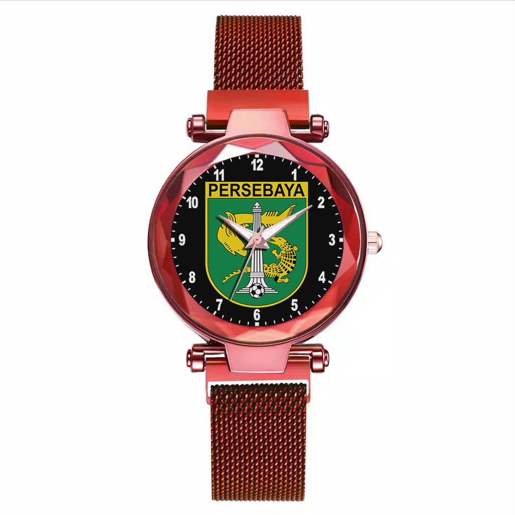 Jam Tangan Wanita Custom - Bonita PERSEBAYA MOTIF 4 Free Box &amp; Batre Cadangan