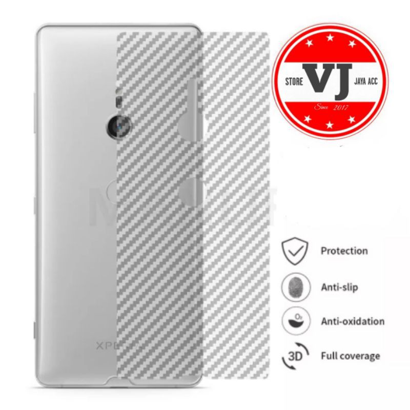Tempered Glass Film Carbon Belakang Sony Xperia XZ2 Docomo AU Global Anti Gores Belakang Sony XZ2