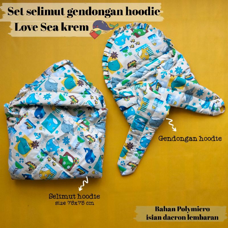 set gendongan selimut hoodie