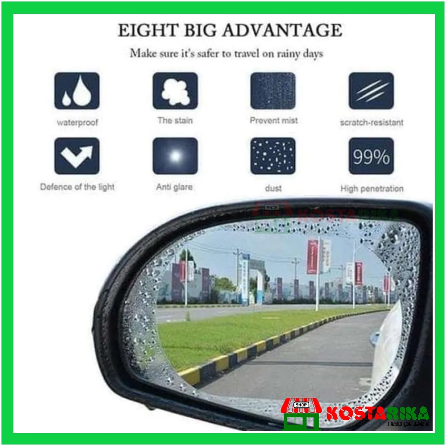 Stiker Anti Air Embun ScreenGuard Kaca Spion Mobil Fog RainProof Anti Fog Film