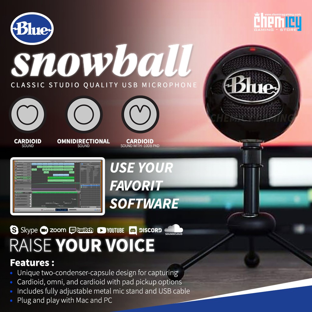 Blue Snowball Studio Quality USB Microphone