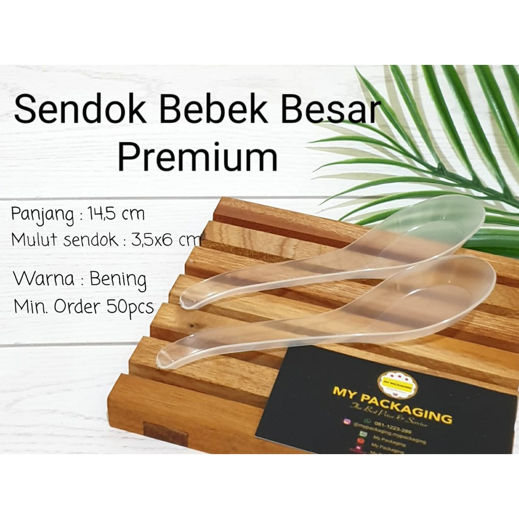 Sendok Bebek Plastik PREMIUM - JUMBO BESAR BENING ( 50 pcs )