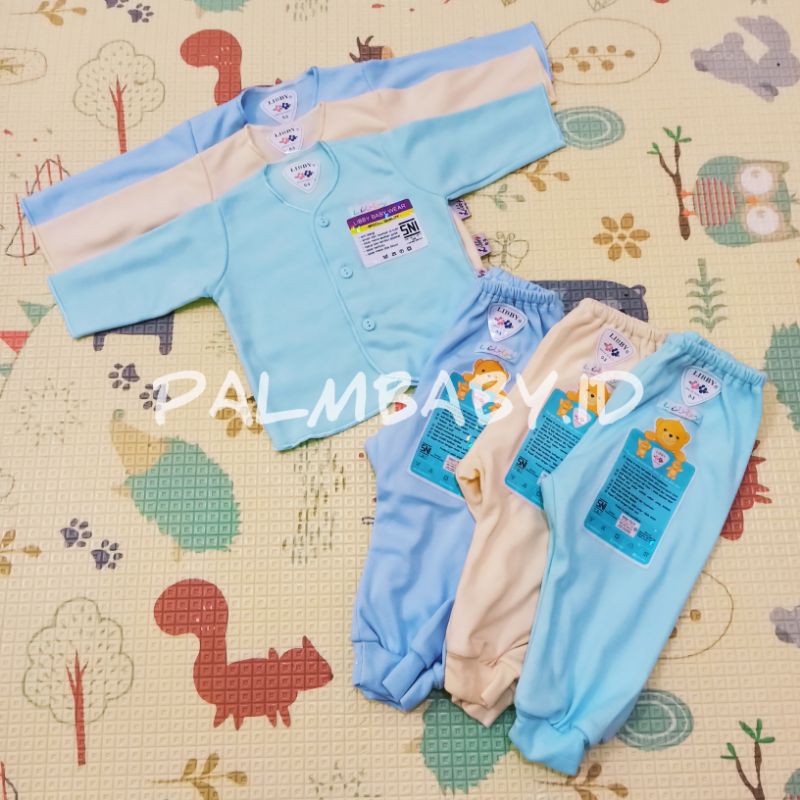 LIBBY SETELAN WARNA POLOS PANJANG / PENDEK / KUTUNG 3stel