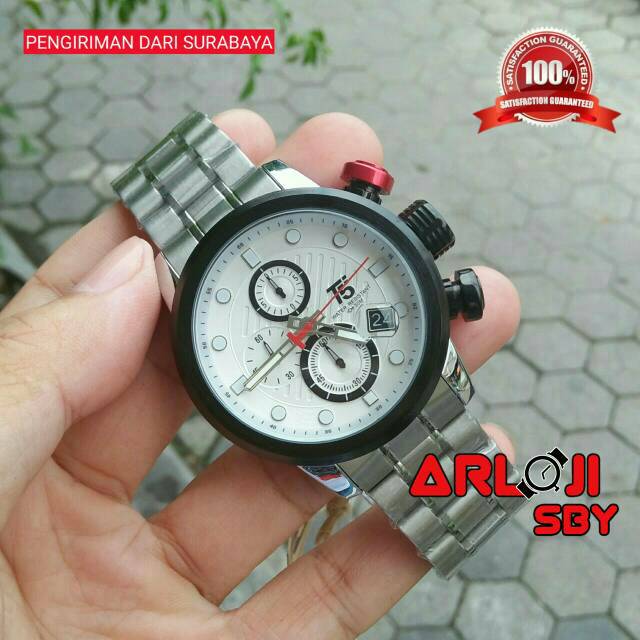 JAM TANGAN PRIA T5 H3587 CHRONOGRAPH ORIGINAL TAHAN AIR FREE BOX PAPPER BAG