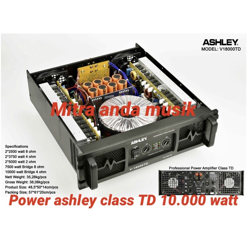 power amplifier ashley v18000td 10.000 watt class td