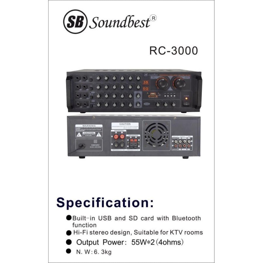 Amplifier Soundbest RC 3000 BT RC3000 Bt RC-3000 Bluetooth Original