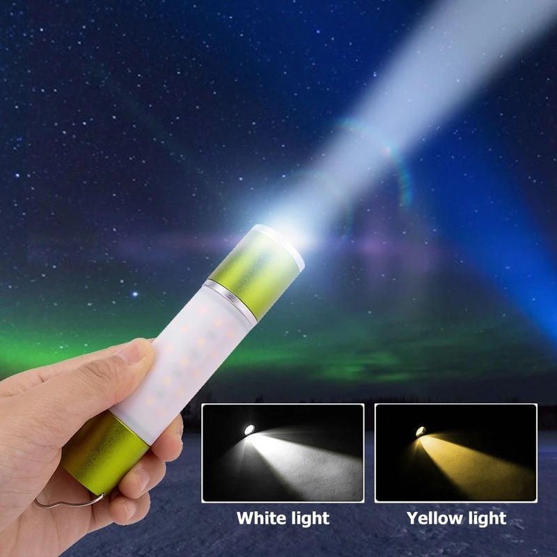 Lampu Senter LED Portable Usb Rechargeable / Zoomable Untuk Camping