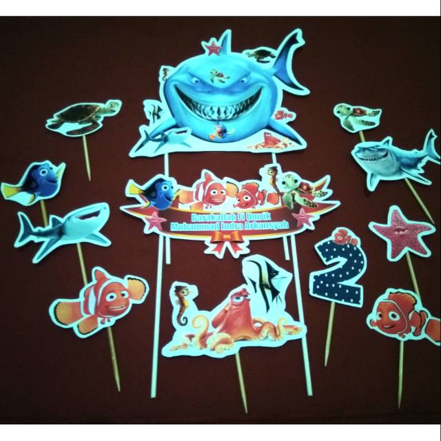 topper hiasan kue finding nemo dory